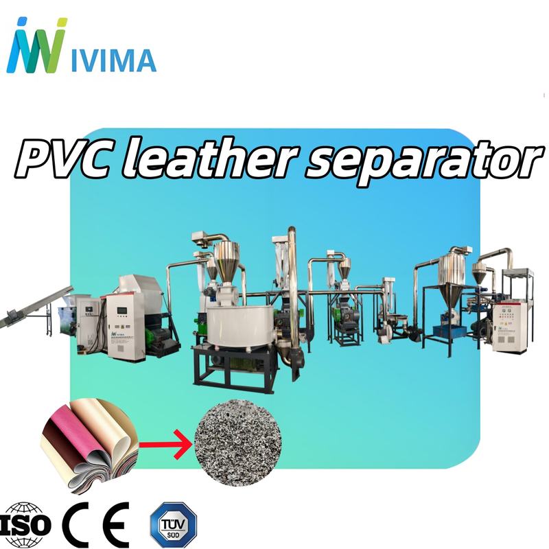 Linha de reciclagem e separa&ccedil;&atilde;o de couro PVC