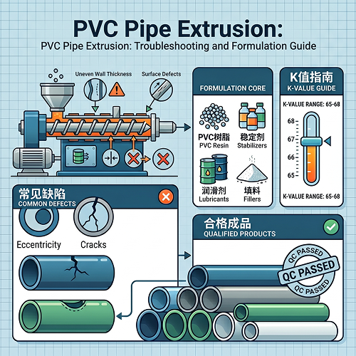 Soluci&oacute;n de problemas de extrusi&oacute;n de tuber&iacute;as de PVC: una inmersi&oacute;n profunda en la formulaci&oacute;n y la resoluci&oacute;n de defectos